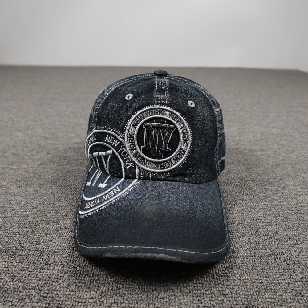 Robin Ruth Hat Cap Strap Back Mens One Size Blue Denim Baseball New York NY